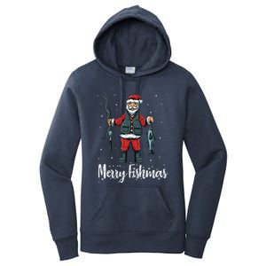 Merry Fishmas Santa Christmas Fisherman Women's Pullover Hoodie