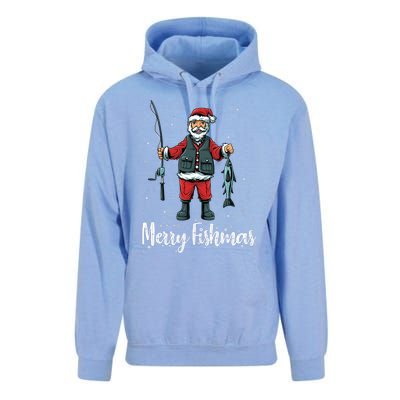 Merry Fishmas Santa Christmas Fisherman Unisex Surf Hoodie