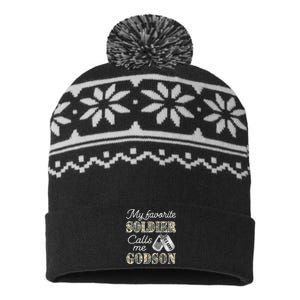 My Favorite Soldier Calls Me Godson Army Graduation Godson USA-Made Snowflake Beanie