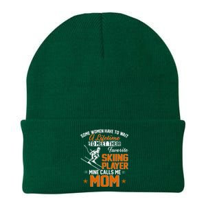 My Favorite Skiing Player Calls Me Mom Gift For Mother Mama Gift Knit Cap Winter Beanie