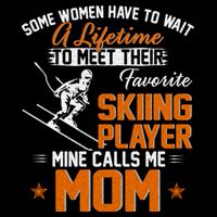 My Favorite Skiing Player Calls Me Mom Gift For Mother Mama Gift City Backpack