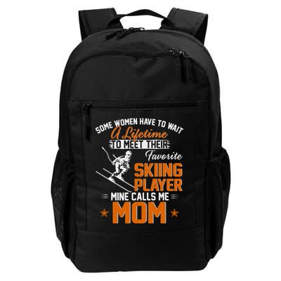 My Favorite Skiing Player Calls Me Mom Gift For Mother Mama Gift Backpack