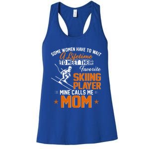 My Favorite Skiing Player Calls Me Mom Gift For Mother Mama Gift Women's Racerback Tank