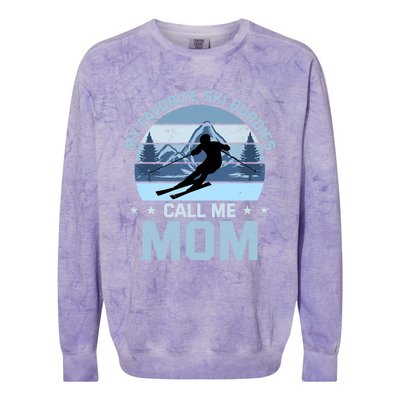 My Favorite Ski Buddies Call Me Mom Skiing Mother Premium Colorblast Crewneck Sweatshirt