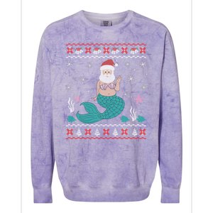 Mermaid Funny Santa Gifts For Christmas Colorblast Crewneck Sweatshirt