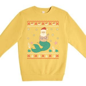 Mermaid Funny Santa Gifts For Christmas Premium Crewneck Sweatshirt