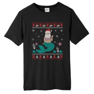 Mermaid Funny Santa Gifts For Christmas Tall Fusion ChromaSoft Performance T-Shirt