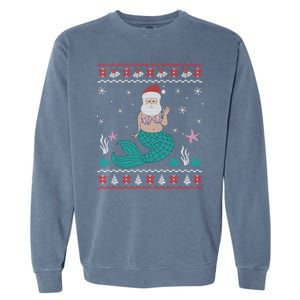 Mermaid Funny Santa Gifts For Christmas Garment-Dyed Sweatshirt