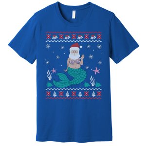 Mermaid Funny Santa Gifts For Christmas Premium T-Shirt