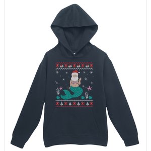 Mermaid Funny Santa Gifts For Christmas Urban Pullover Hoodie