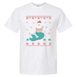 Mermaid Funny Santa Gifts For Christmas Garment-Dyed Heavyweight T-Shirt