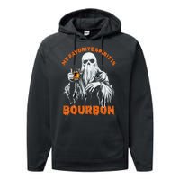 My Favorite Spirit Is Bourbon Halloween Ghost Costume Performance Fleece Hoodie