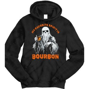 My Favorite Spirit Is Bourbon Halloween Ghost Costume Tie Dye Hoodie