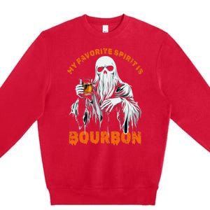 My Favorite Spirit Is Bourbon Halloween Ghost Costume Premium Crewneck Sweatshirt