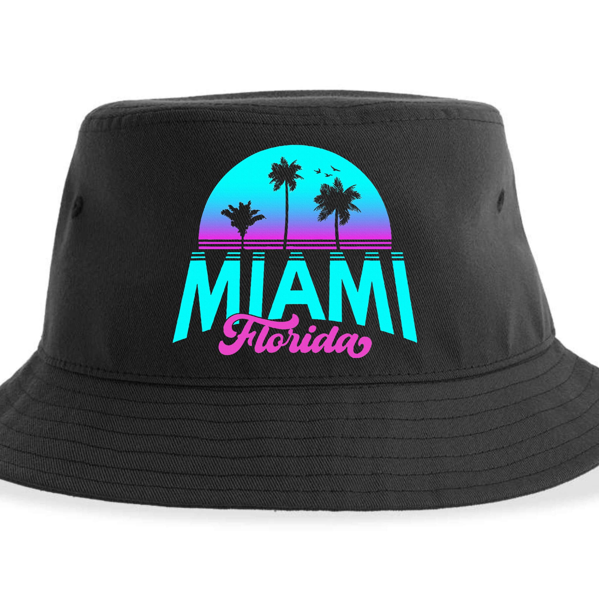 Miami Florida Sunset Sustainable Bucket Hat