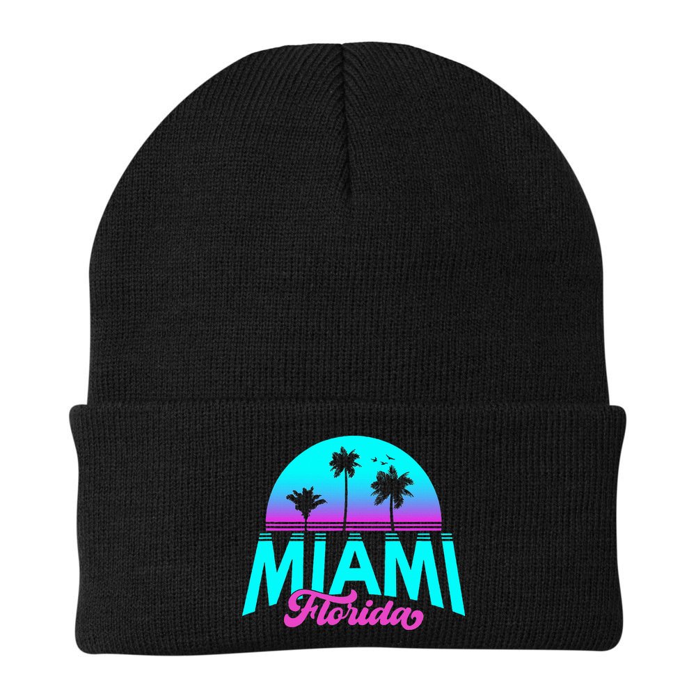 Miami Florida Sunset Beanie