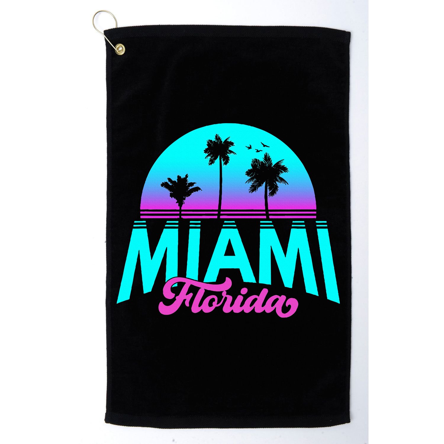 Miami Florida Sunset Golf Towel