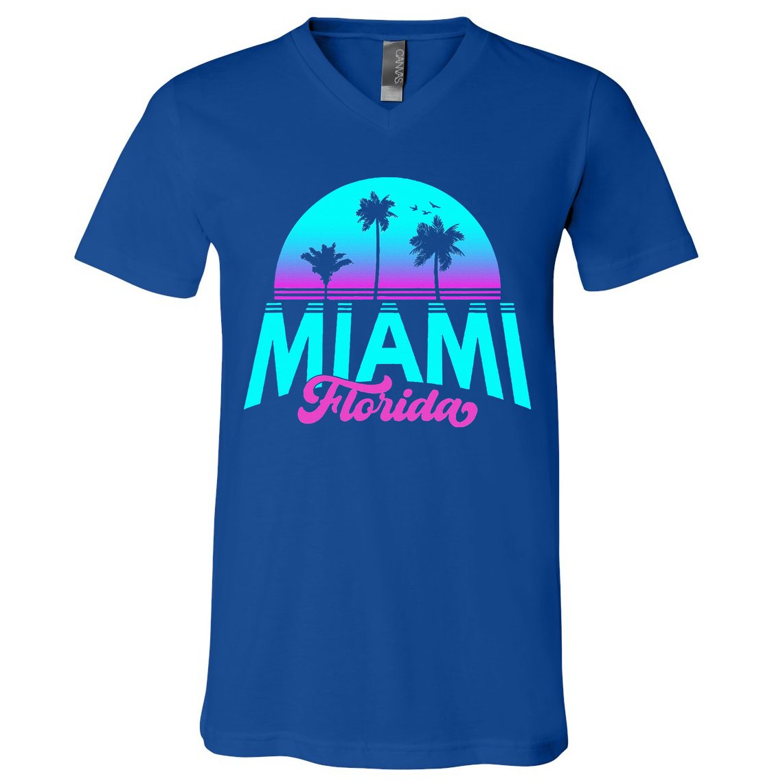 Miami Florida Sunset V-Neck T-Shirt