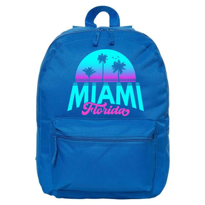 Miami Florida Sunset 16 in Basic Backpack