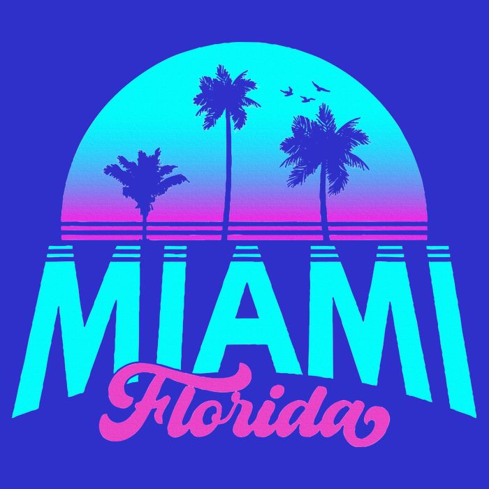Miami Florida Sunset 16 in Basic Backpack