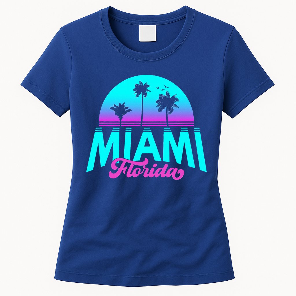 Miami Florida Sunset Womens T-Shirt