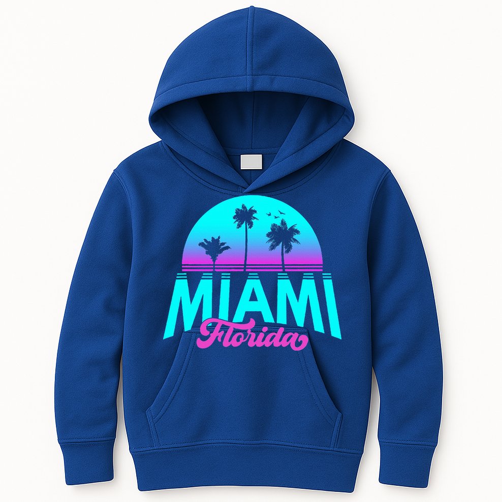 Miami Florida Sunset Kids Hoodie