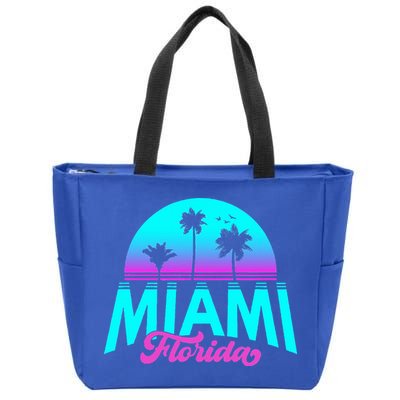 Miami Florida Sunset Zip Tote Bag