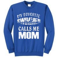 My Favorite Swimmer Calls Me Mom Gift Vintage Swim Pool Cool Gift Tall Sweatshirt