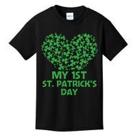 My First St Patricks Day Heart Shamrock Funny Gift Kids T-Shirt