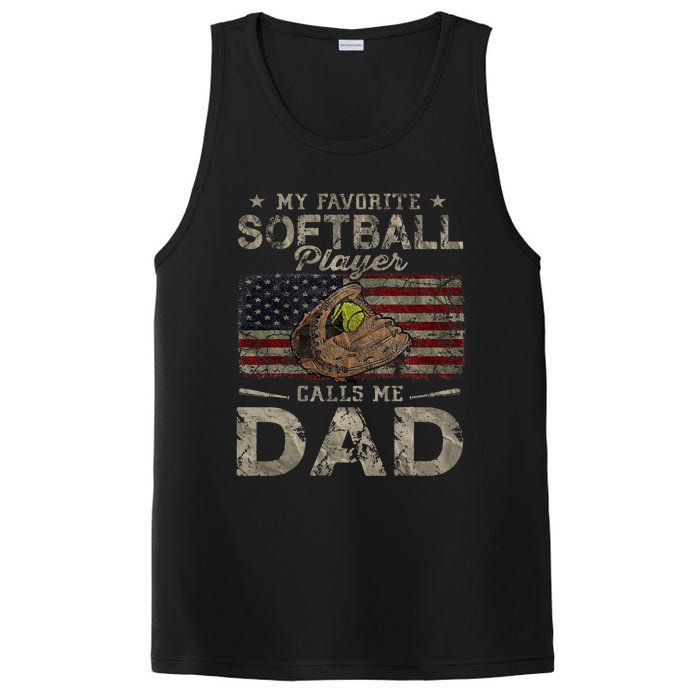 My Favorite Softball Player Calls Me Dad FatherS Day Daddy PosiCharge Competitor Tank