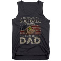 My Favorite Softball Player Calls Me Dad FatherS Day Daddy Tank Top