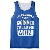 My Favorite Swimmer Calls Me Mom Funny Swimming Mom Gift Mesh Reversible Basketball Jersey Tank