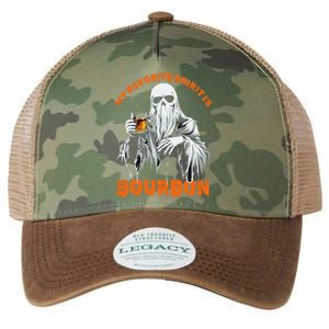 My Favorite Spirit Is Bourbon Halloween Ghost Costume Legacy Tie Dye Trucker Hat