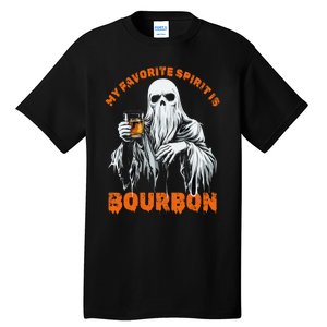 My Favorite Spirit Is Bourbon Halloween Ghost Costume Tall T-Shirt