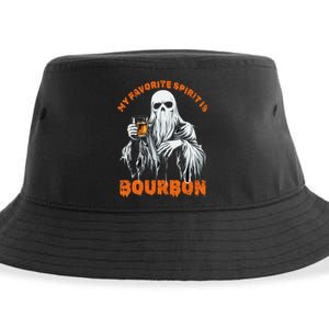 My Favorite Spirit Is Bourbon Halloween Ghost Costume Sustainable Bucket Hat