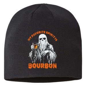 My Favorite Spirit Is Bourbon Halloween Ghost Costume Sustainable Beanie