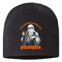 My Favorite Spirit Is Bourbon Halloween Ghost Costume Sustainable Beanie