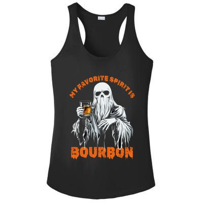 My Favorite Spirit Is Bourbon Halloween Ghost Costume Ladies PosiCharge Competitor Racerback Tank