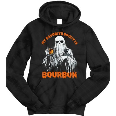 My Favorite Spirit Is Bourbon Halloween Ghost Costume Tie Dye Hoodie