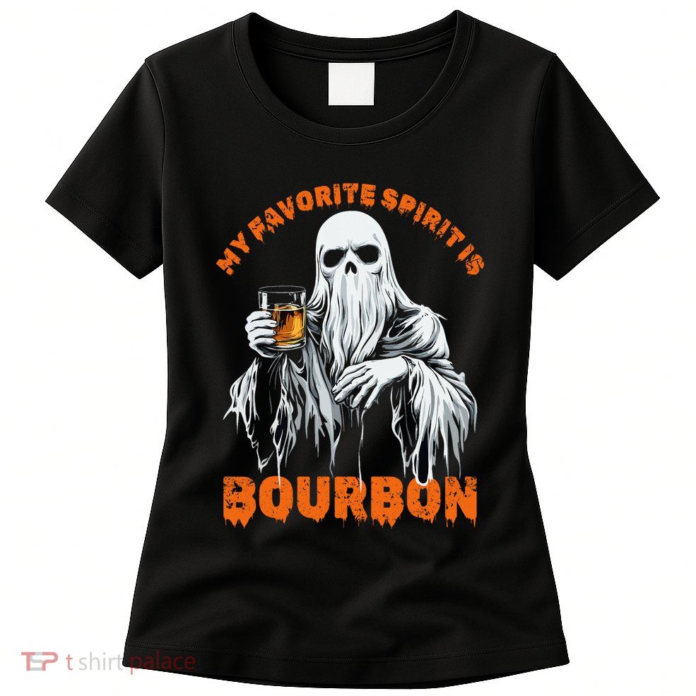 My Favorite Spirit Is Bourbon Halloween Ghost Costume Womens T-Shirt