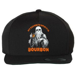 My Favorite Spirit Is Bourbon Halloween Ghost Costume Wool Snapback Cap