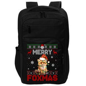 Merry Foxmas Santa Fox Lights Fox Lovers Ugly Xmas Impact Tech Backpack