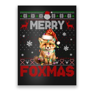 Merry Foxmas Santa Fox Lights Fox Lovers Ugly Xmas Poster