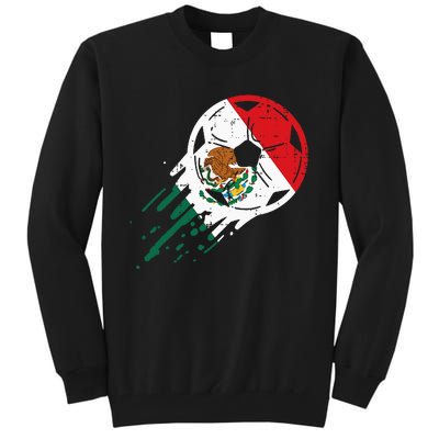 Mexico Flag Soccer Ball Mexican Football Fan Tall Sweatshirt