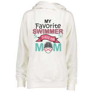 My Favorite Swimmer Calls Me Mom Swim Team Swimming Gift Meaningful Gift Womens Funnel Neck Pullover Hood