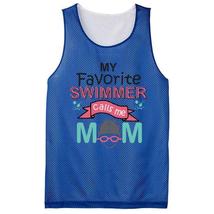 My Favorite Swimmer Calls Me Mom Swim Team Swimming Gift Meaningful Gift Mesh Reversible Basketball Jersey Tank