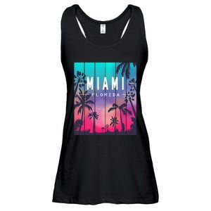 Miami Florida Sunset I Love Miami Beach Souvenir Ladies Essential Flowy Tank