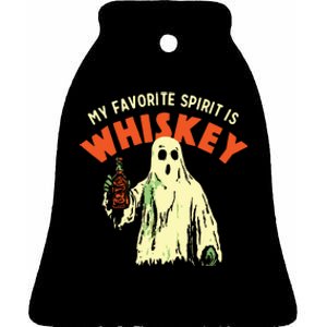 My Favorite Spirit Is Whiskey Ceramic Bell Ornament