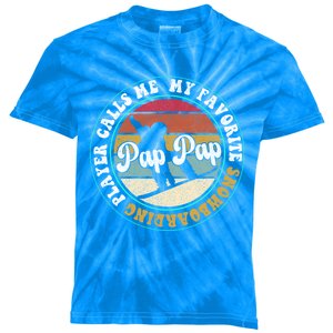 My Favorite Snowboarding Player Calls Me Pap Pap Fathers Day Gift Kids Tie-Dye T-Shirt