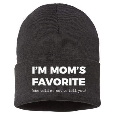 Moms Favorite Son Daughter Im Moms Favorite Sustainable Knit Beanie